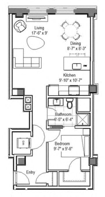 GW Garrett Floor Plan at The Georgian Apartments, St Louis, MO, 63104